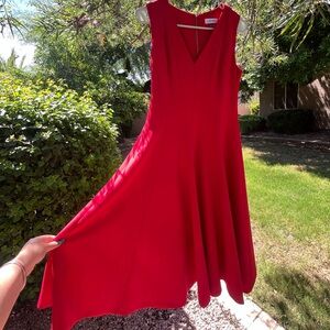 Calvin Klein Vibrant Red Midi Dress